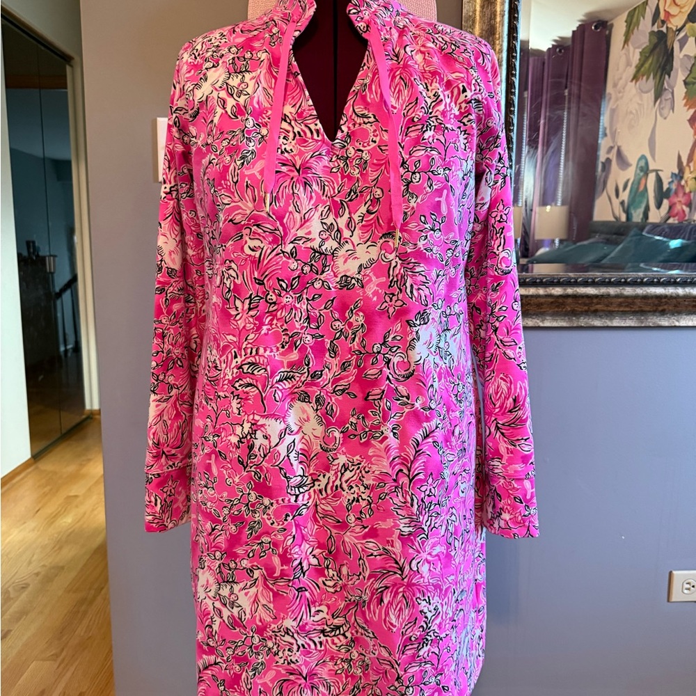 EUC Lilly Pulitzer Cassi Long Sleeve
Cotton Blend Dress UPF50+
Plumeria Pink, XL